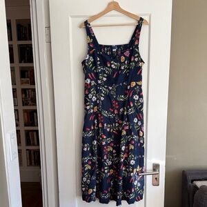 Old Navy Navy Blue Linen Garden Sun Dress